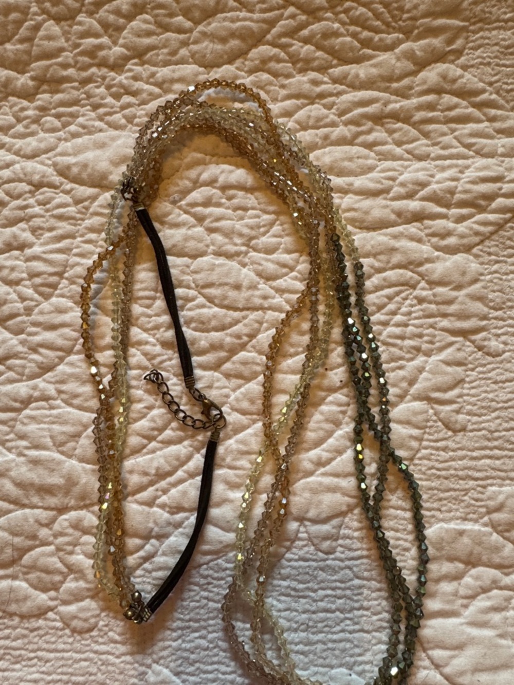 Gold-Tone Multi-Strand Beaded Headband